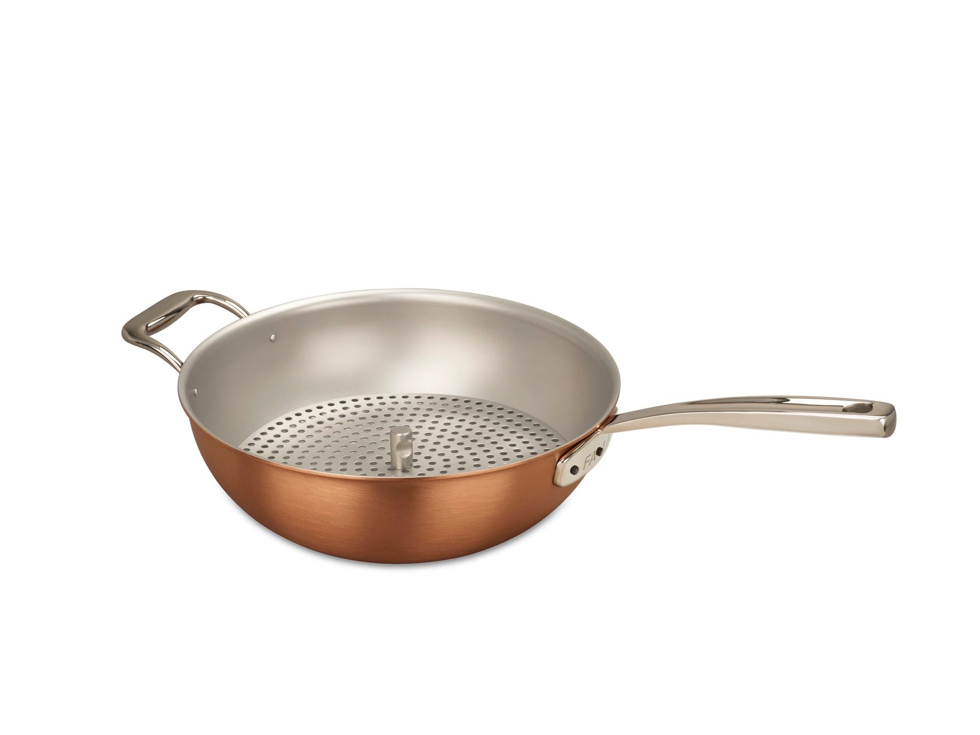 Kupferrisottopfanne 28 cm Falk Culinair Signature mit Dämpfeinsatz