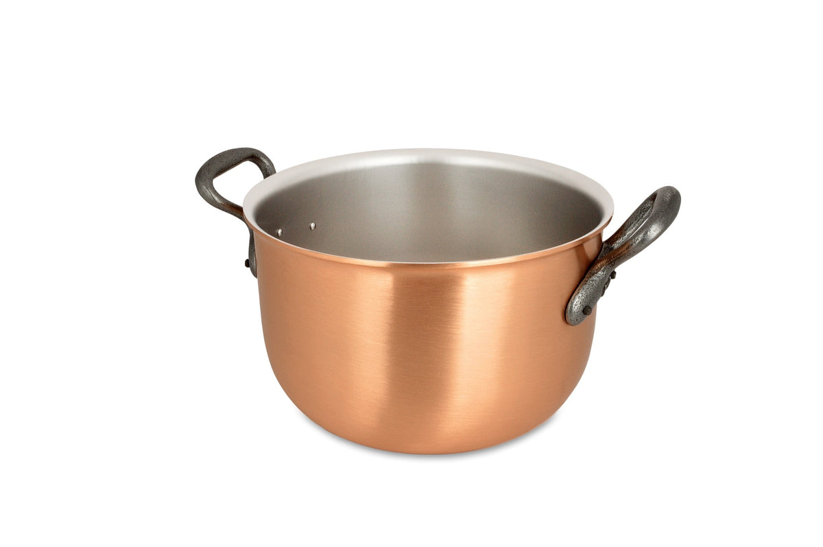 Kupfer Pot-au-feu 20 cm Falk Culinair Fusion Classic, hohe Form mit zwei Eisengriffen
