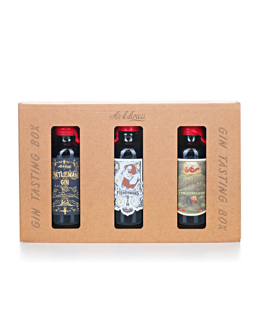 Gin Tasting Box von Ale & Bread mit Gentleman's, Fisherman's und Lumberjack's Gin Mini à 5 cl